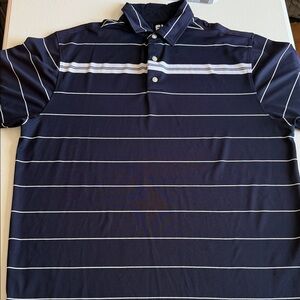 Navy Blue FootJoy Striped Men's Polo Shirt